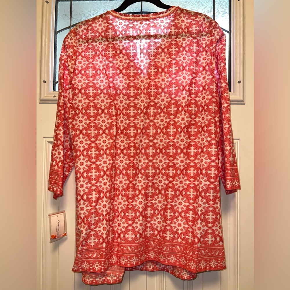 NWT Charter Club Tunic Top. Women’s size 1X. Beautiful detailed beading.